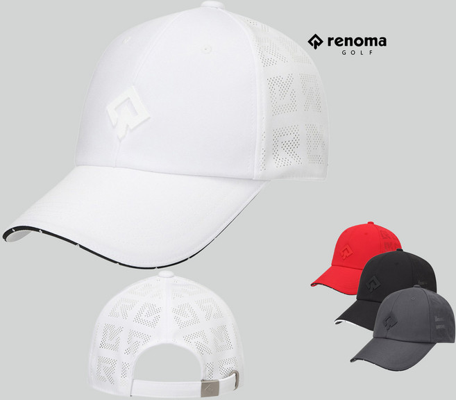 레노마골프 NC야탑점 남성 샌드위치포인트 육각캡 RMACO1802-101, 1개, 화이트