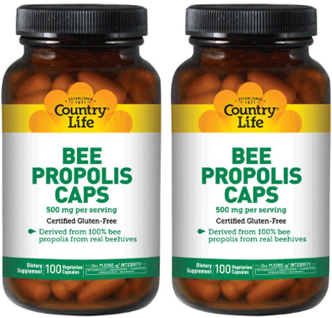컨트리라이프 비 프로폴리스 500mg 베지테리안 캡슐, 100정, 2개