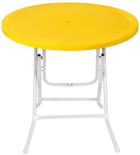 지오리빙 접이식 플라스틱 원형 테이블, 옐로우