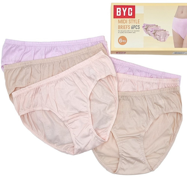 BYC 순면 100% 미디 팬티