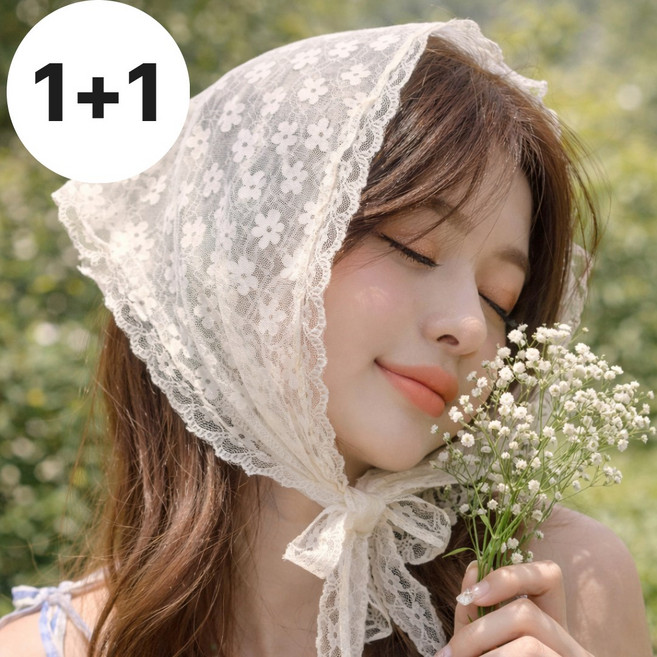 도치코 헤어커치프 헤드스카프 두건 헤어밴드 레이스