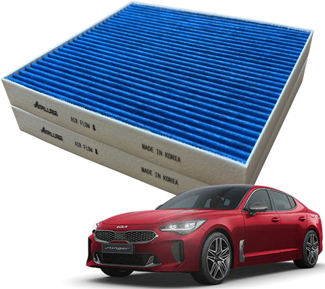 에어루브 블루 E11 PM0.3 프리미엄 활성탄 스팅어 에어컨 필터, 2개, 스팅어-P153