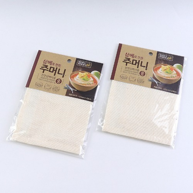국산 천연 삼베주머니 M 20 x 26cm 멸치 다시망 육수망 국물백, 2개