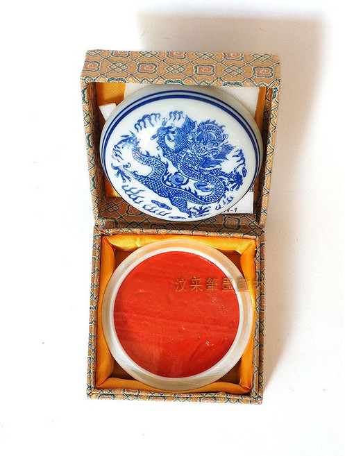 汶采 西泠潛泉特製鏡面硃砂印泥 (90g) 書畫 篆刻 盒裝, 詳見包裝