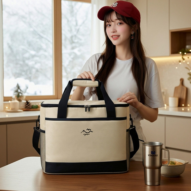 라이프온 따뜻시원 매일든든 보냉백, 코지베이지, 1개