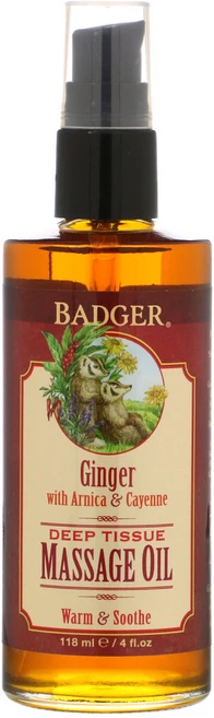 Badger Company 딥 티슈 마사지 오일 아르니카 함유 생강 카이엔 4 fl oz (118 ml) 2팩, 1개, 118ml - 쿠팡