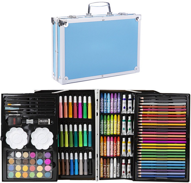 코코쥬 145P 미술도구 4단케이스 풀세트, 1세트, 블루