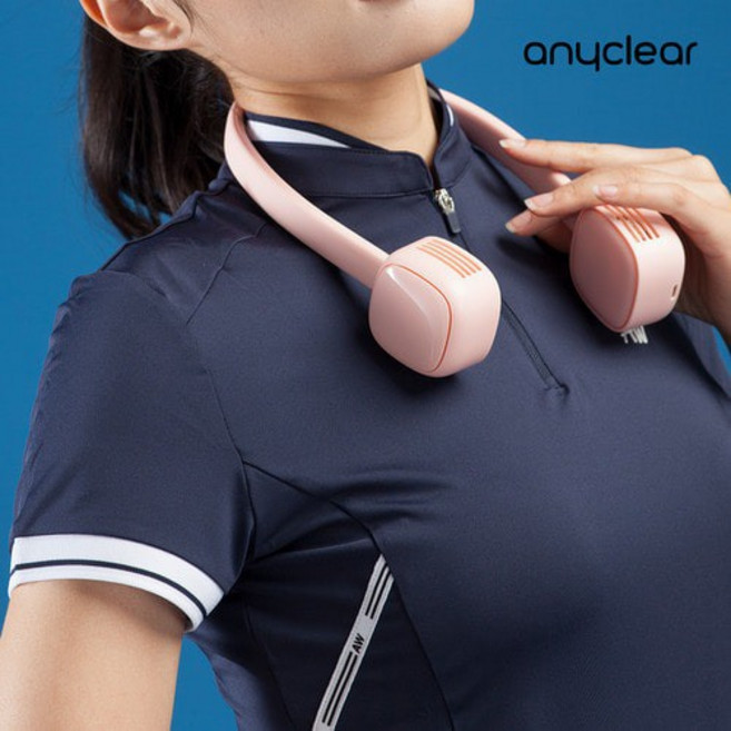 단풍나무 넥밴드 휴대용 에어써큐 듀얼팬 2000mAh, PDB-NF10, 화이트