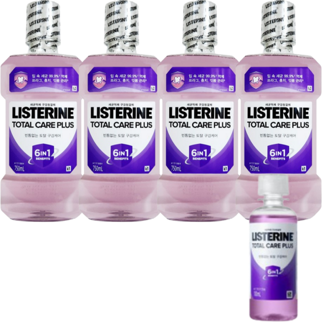 리스테린 토탈케어 플러스, 750ml, 1, 4개