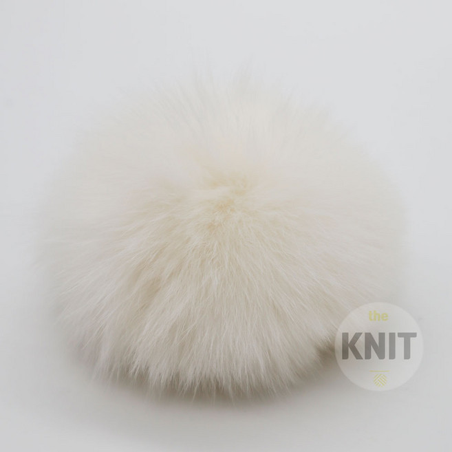 [더니트] 리얼 폭스털 방울 폭스 폼폼 밍크 모자 방울, 01 아이보리, 1개