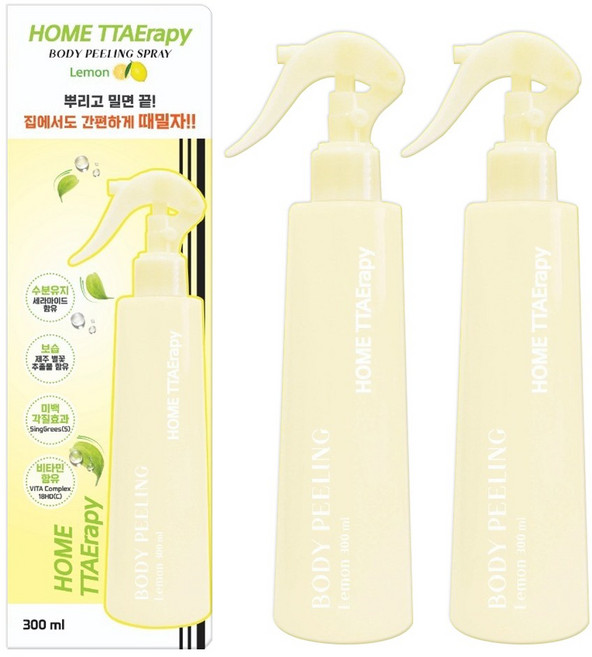 홈 때라피 바디 필링 스프레이 300mlX2개 뿌리는 각질제거제 때사랑, 300ml, 2개