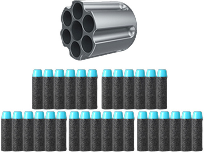 兒童玩具槍 爆裂左輪手槍 軟彈槍 男孩玩具 角色扮演, 加購【子彈30顆+輪鼓1顆】, 1個