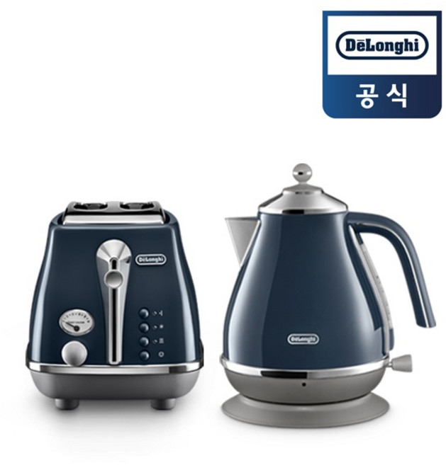 (드롱기) 아이코나 캐피탈 토스터기 CTOC2003 + 전기주전자 KBOC2001 런던블루, CTOC2003+KBOC2001(런던블루)