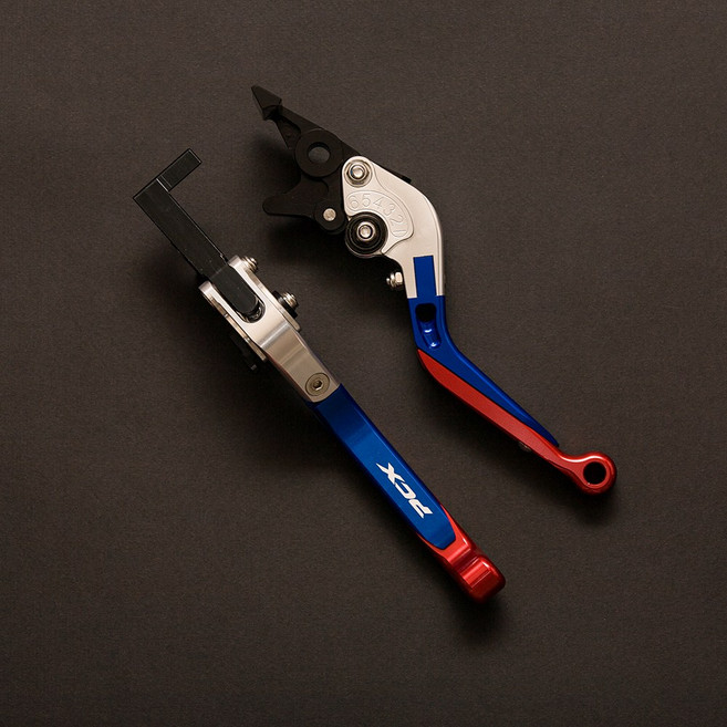 CHEKIS 체키스 PCX 21-26년 신형호환 파킹브레이크 조절식 폴딩레버 PCX 6단조절, 1개, 실버블루레드