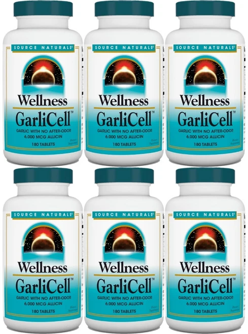 Source Naturals 소스내추럴스 웰니스 가를리셀 테블릿, 6개, 180정 - 쿠팡