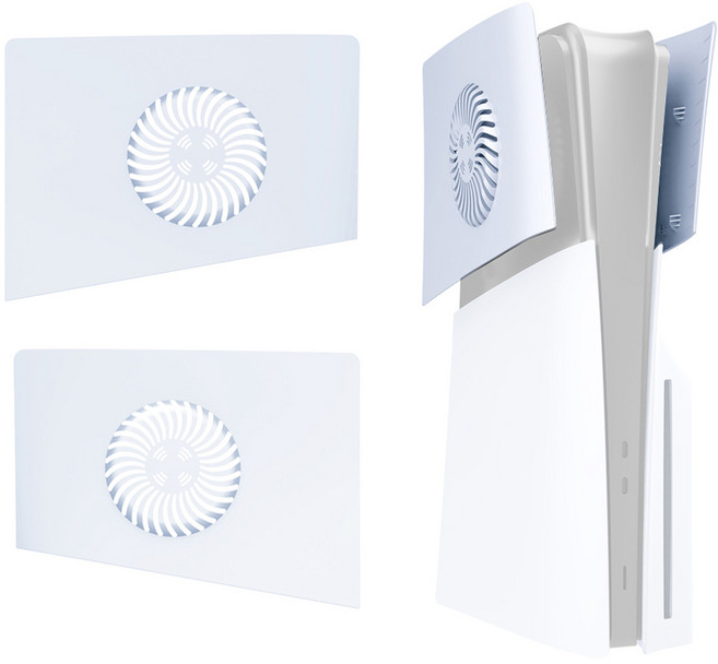 호환 PS5슬림 커버 쉘 케이스 플레이트 덮개 통풍형 교체형 화이트 디스크 디지털 공용, 1개, n1291 PS5슬림 상단 플레이트