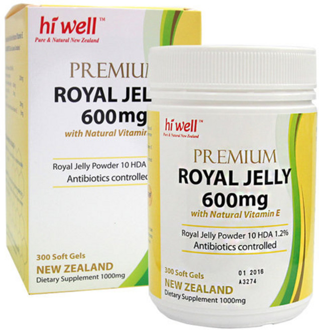 뉴질랜드 로얄제리/하이웰 로얄제리+비타민E 600mg 300캡슐, 1개, 300정