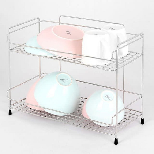 주방정리대 A-일체형 테이블랙(중) 2단 컵선반 그릇정리대 수납렉 79000EA 1EA, 본상품