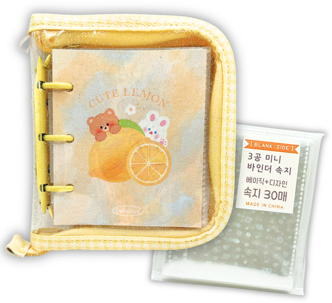 3공 포카 바인더 미니 폴라로이드 앨범, 30매, 레몬