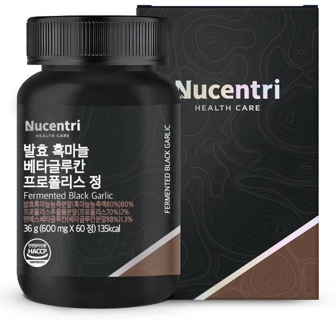 뉴센트리 발효 흑마늘 80% 베타글루칸 프로폴리스 블랙마카, 60정, 1개