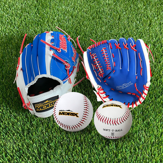 프로모릭스 야구캐치볼 세트 블루 (야구글러브 2P+야구공 2P), 1개