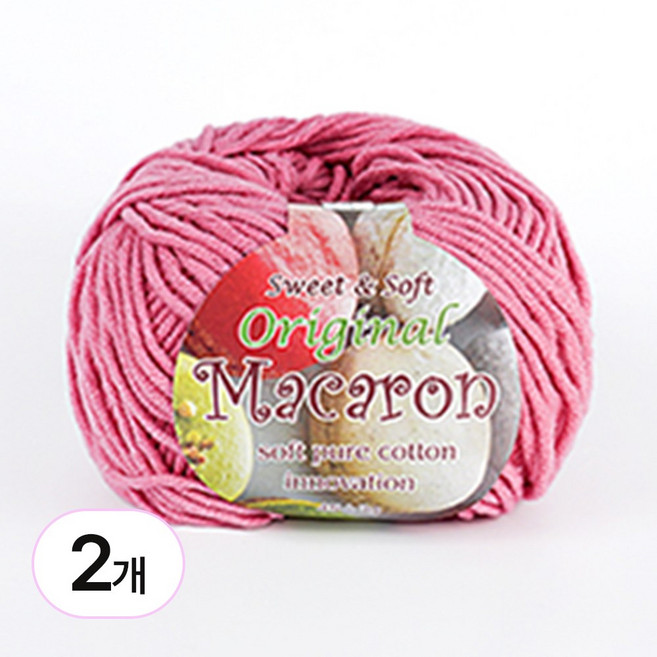 바토니팅 마카롱실 2P 마카롱 뜨개실 털실, 010로제, 2개