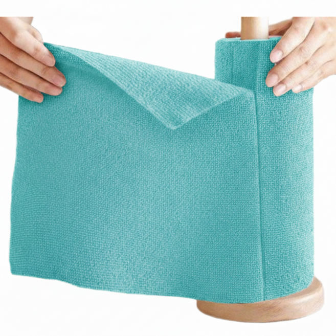 아크배라 극세사 빨아쓰는 행주 다용도 주방롤타올, 50개, 스카이블루