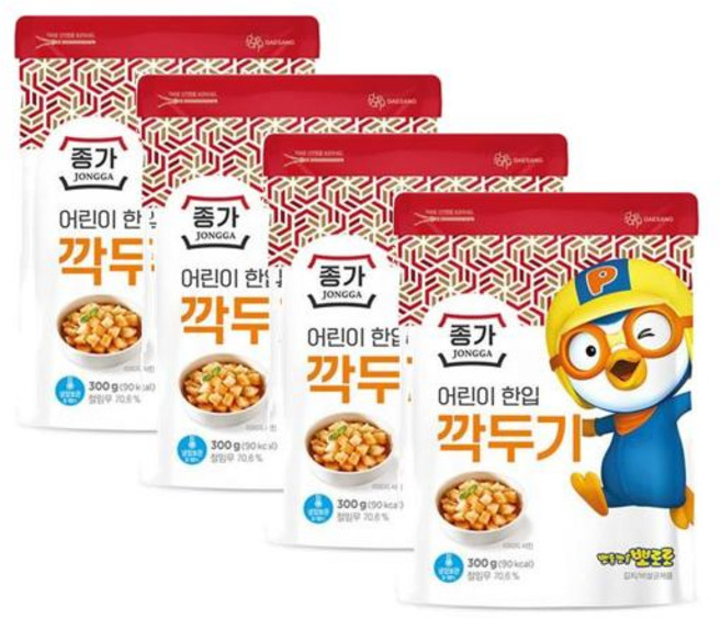 종가 종가 어린이 한입 깍두기, 4개, 300g