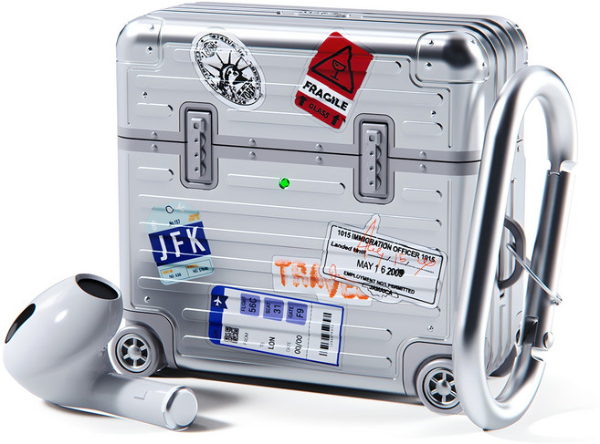 미아크 에어팟 캐리어 케이스, 에어팟 4세대, 실버, 1개