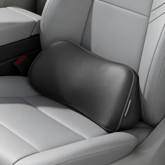 KEMEI 메모리폼 자동차 허리쿠션 및 사무실 요추 등받이 차량용 허리쿠션, 1개, 블랙