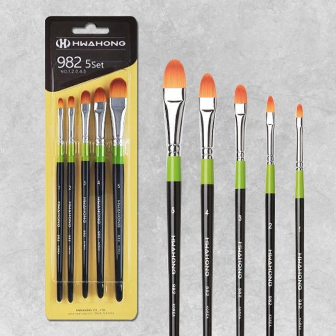 화홍 구성붓 No.982(F) 5본조 Set, 1세트, 5p