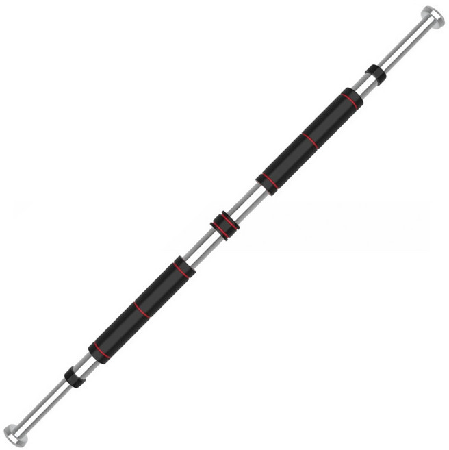 플레이픽 홈트 좁은틈 철봉 실내용 풀업바, 블랙