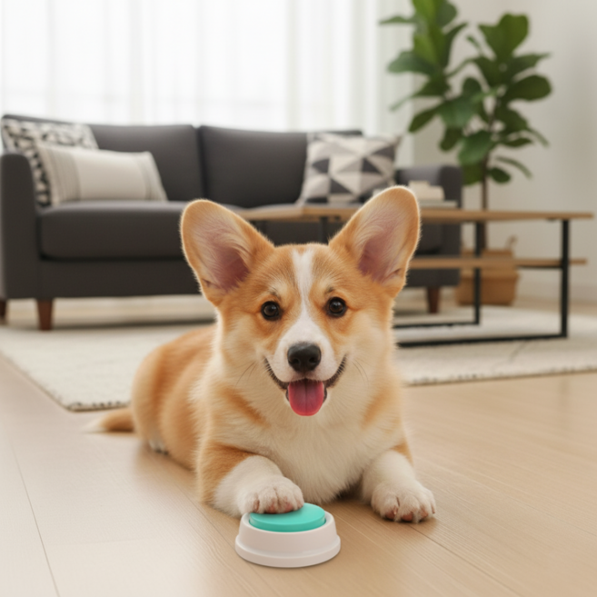 반려동물 의사소통 녹음 벨 말하기 훈련 버튼 2P 세트, 1세트, 민트1P+퍼플1P