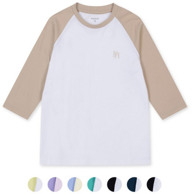 폴햄키즈 공용 코튼 30수 라글란 7부티PKD2TS3810 1815206