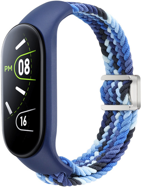 SujuNex 샤오미 미밴드 3/4/5/6/7 전용 우븐 스트랩 - Mi Band 3/4/5/6/7 Compatible Woven Strap, 14# 글리터 블루
