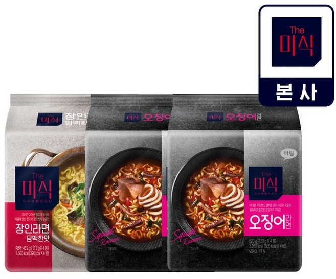 더미식 오징어라면 8개+장인라면 담백한맛 4개, 1세트