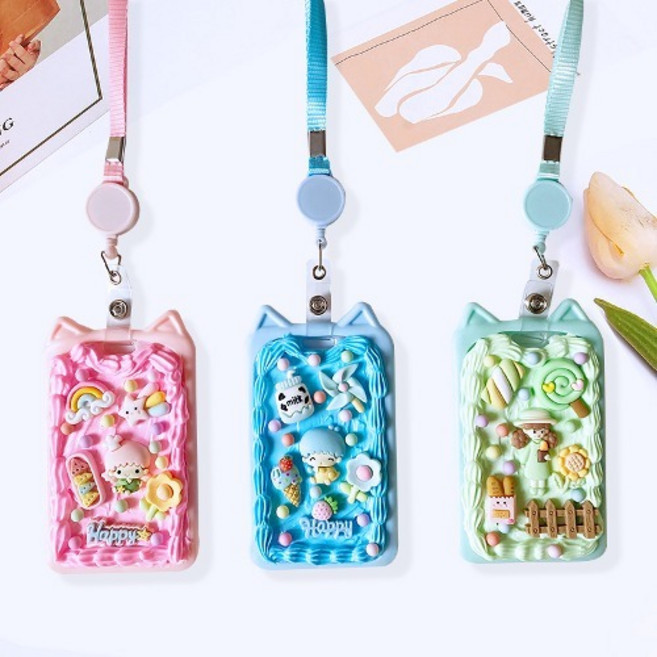 카드목걸이만들기 지갑만들기 DIY키트 크림클레이 3종, 블루, 1봉