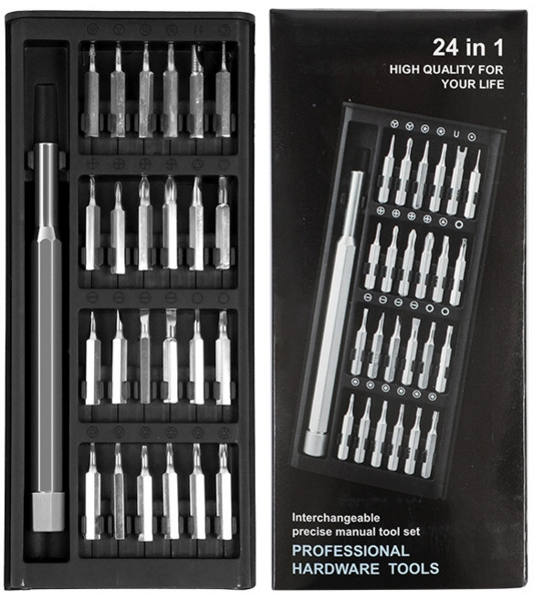 초정밀 드라이버 세트 24종 다용도 가정용 공구세트 십자 일자 육각 별 삼각 Y자 도라이버, 1개