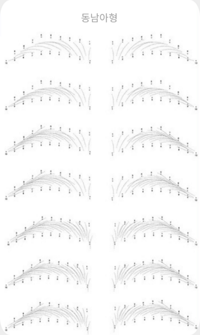 반영구눈썹 헤어스트록 페더링 연습용 고무판 5종 실리콘 패드, 3개, 3.동남아형