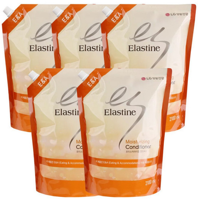 엘라스틴 모이스처라이징 대용량 컨디셔너 2100ml x 5개 파우치형 리필용 대용량린스
