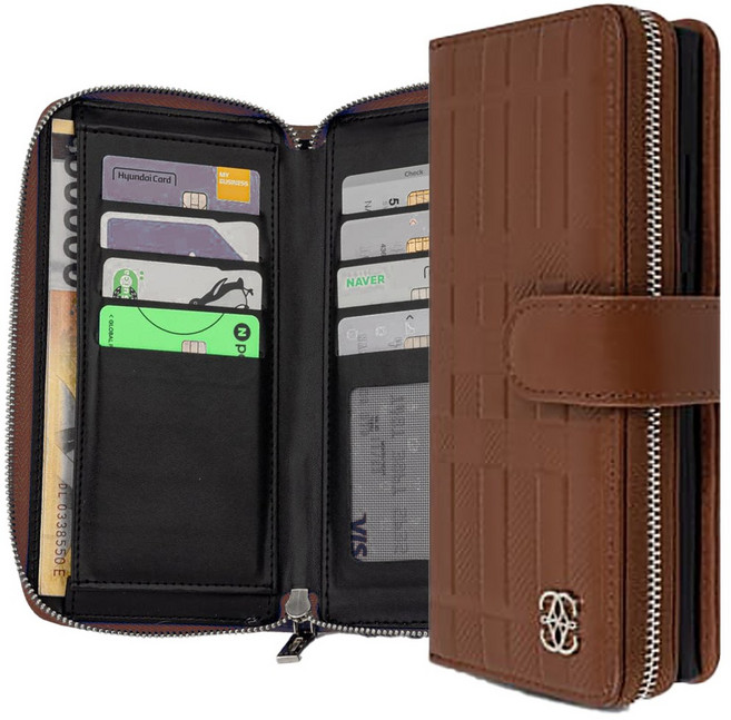 갤럭시A퀀텀 넬피 포스 천연소가죽 카드 지퍼 지갑 다이어리 케이스 손목 스트랩 지폐수납