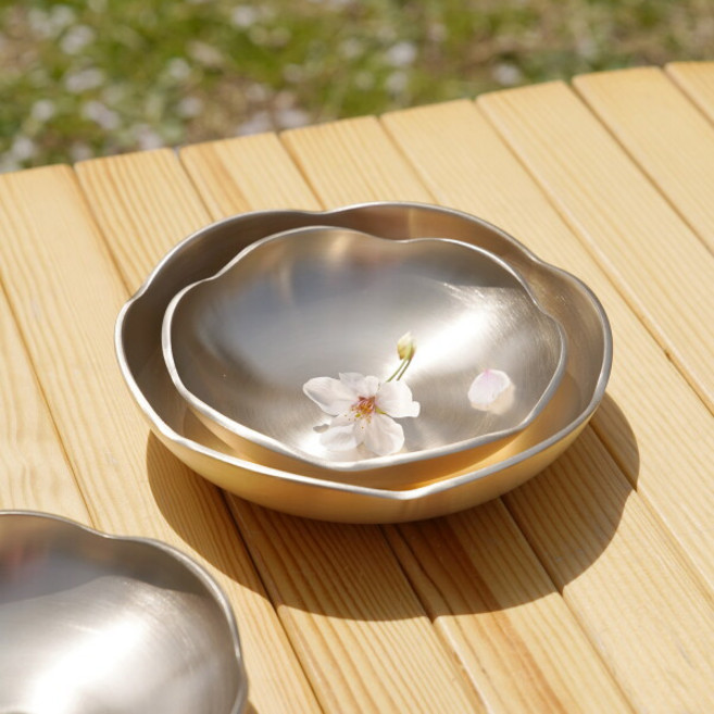 [놋담] [단독] 방짜유기 봄꽃찬기 3P세트(1호 2P+2호 1P), 혼합색상, 3개