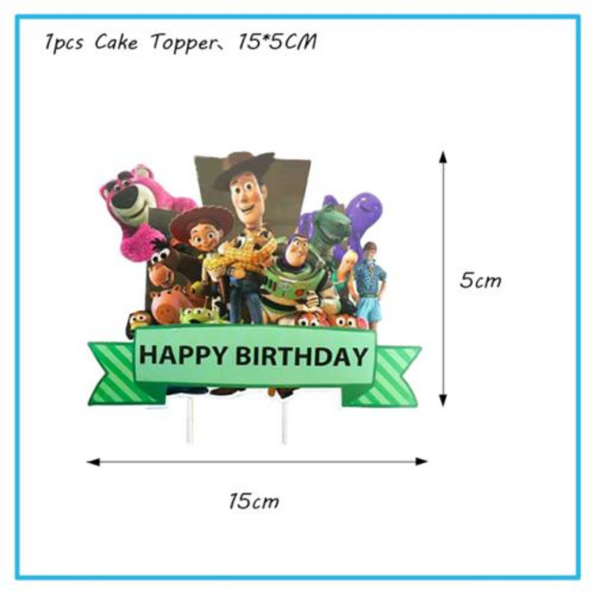디즈니 토이 스토리 생일 파티 장식 용품 버즈 라이트이어 우디 종이 접시 냅킨 컵 풍선 베이비 샤워, 기타, 30)1pc cake topper