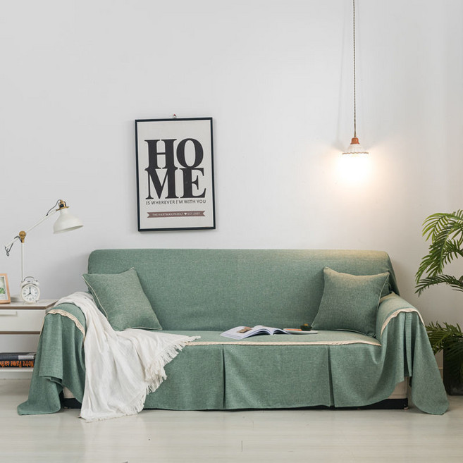 소파 수건 전체 커버 대나무 린넨 소파 커버 커버 수건 천 담요 전체 패키지 사계절 유니버설 북유럽 유니버설, 우아한 운율, 1개