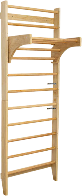 아보르 튼튼한 원목 슈로스바 실내 스톨바 월바 홈트 허리 스트레칭 사다리, 1개, 프레임+행거