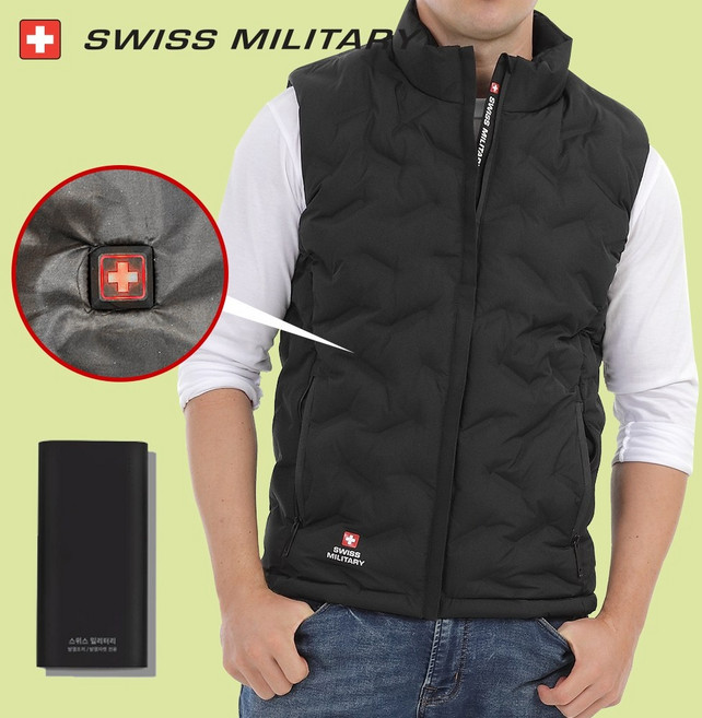 스위스밀리터리 발열조끼 열선 온열 겨울 방한 조끼 520W