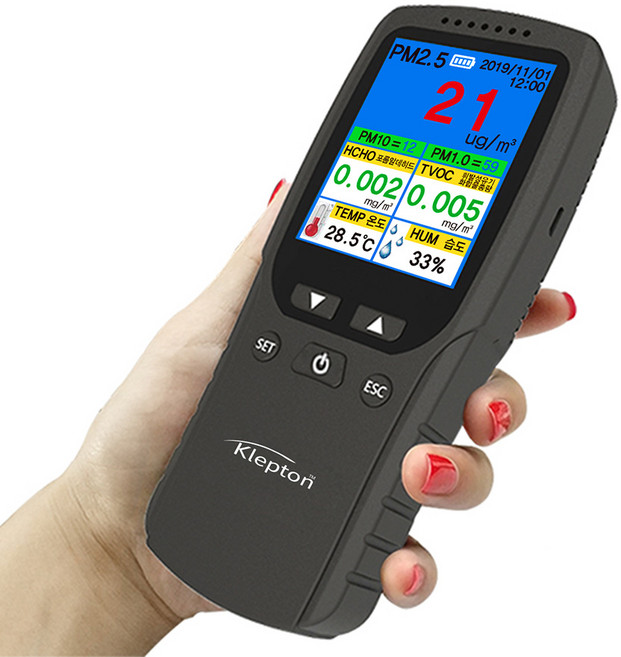 클렙튼 한글지원 풀컬러 미세먼지측정기 HB, 1개