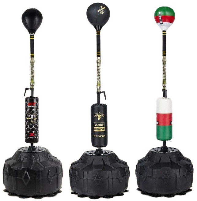 스피드볼 프로용 스탠딩 펀치백 높이조절 리플렉스 펀치볼, 뉴블랙솔리드타겟솔리드볼+스위블