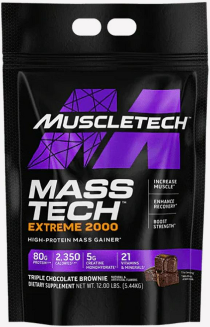 머슬테크 게이너 매스테크 익스트림 2000 초콜릿 브라우니맛, 5.44kg, 1개