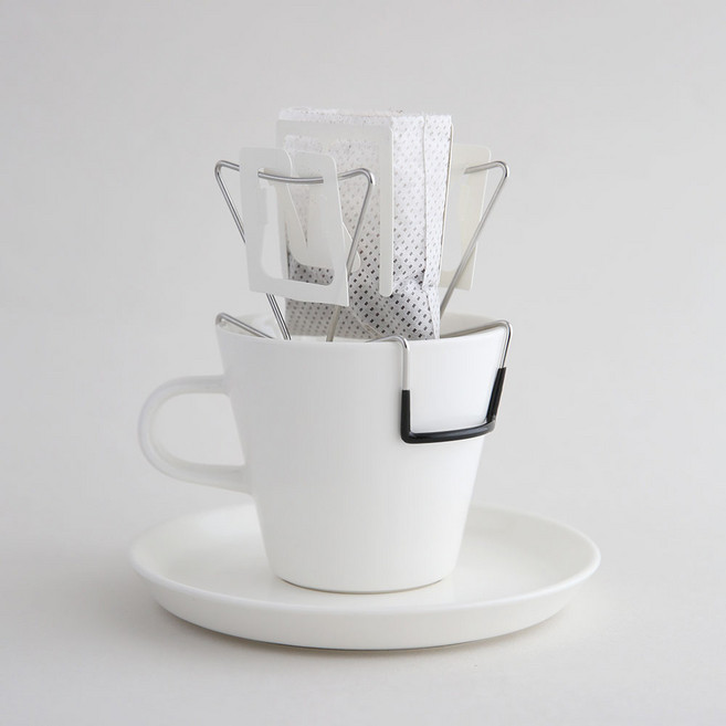 비에메종 뉴디자인 드립체어(린넨 파우치 포함) 드립백거치대 드립백커피 홀더, M 블랙, 1개